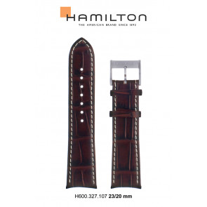 Correa de reloj Hamilton H690327107 Cuero Marrón 23mm